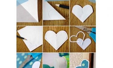 Kā no papīra saspraudes izgatavot sirdi